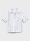 Mango Kids' Luis Striped Shirt, White