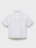 Mango Kids' Luis Striped Shirt, White