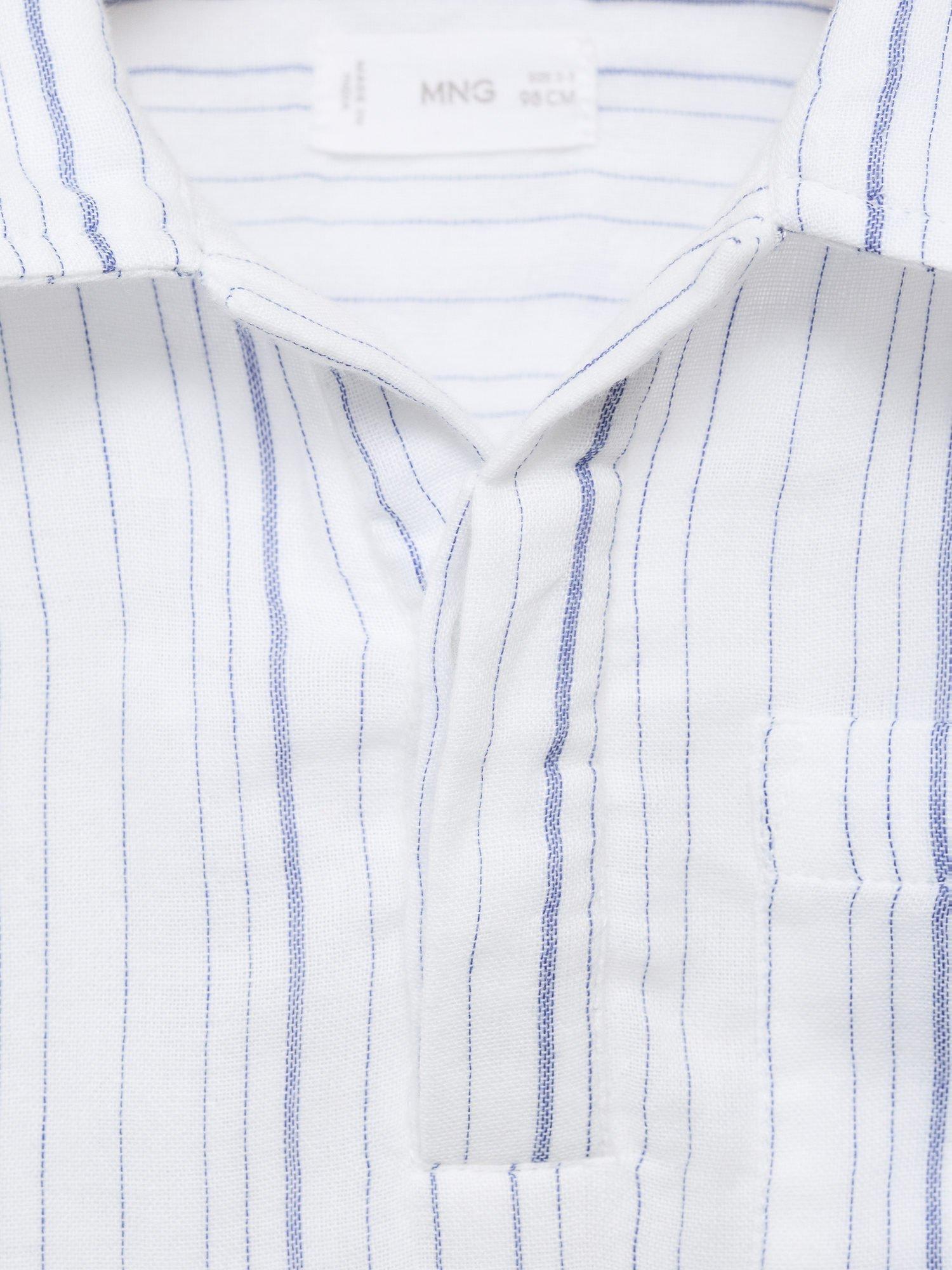 Product image 4 of 4, which shows Mango Kids' Luis Striped Shirt, White, 4-5 years