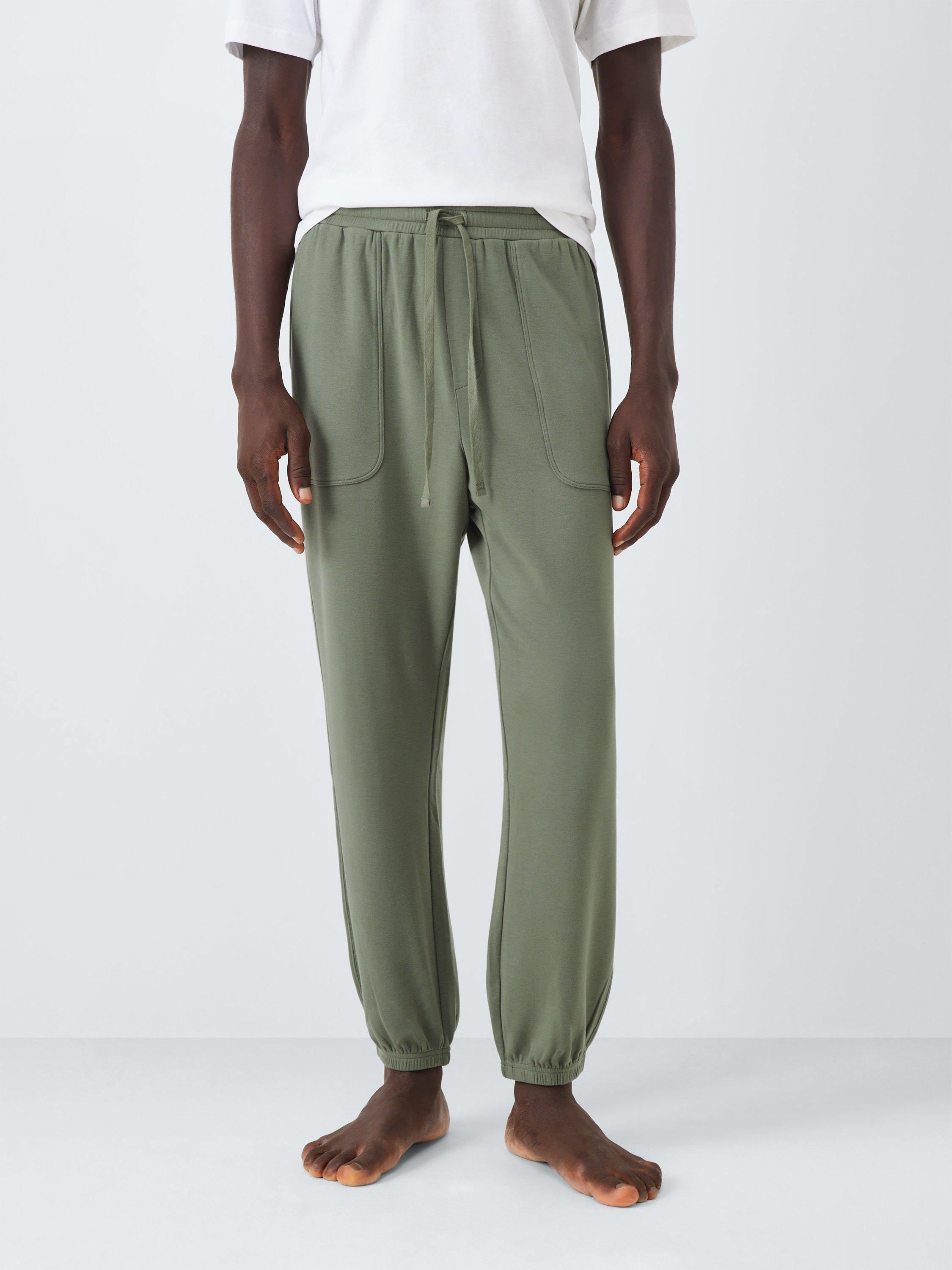 Product image 1 of 5, which shows John Lewis Cosy Lounge Pants, Green Mid, S
