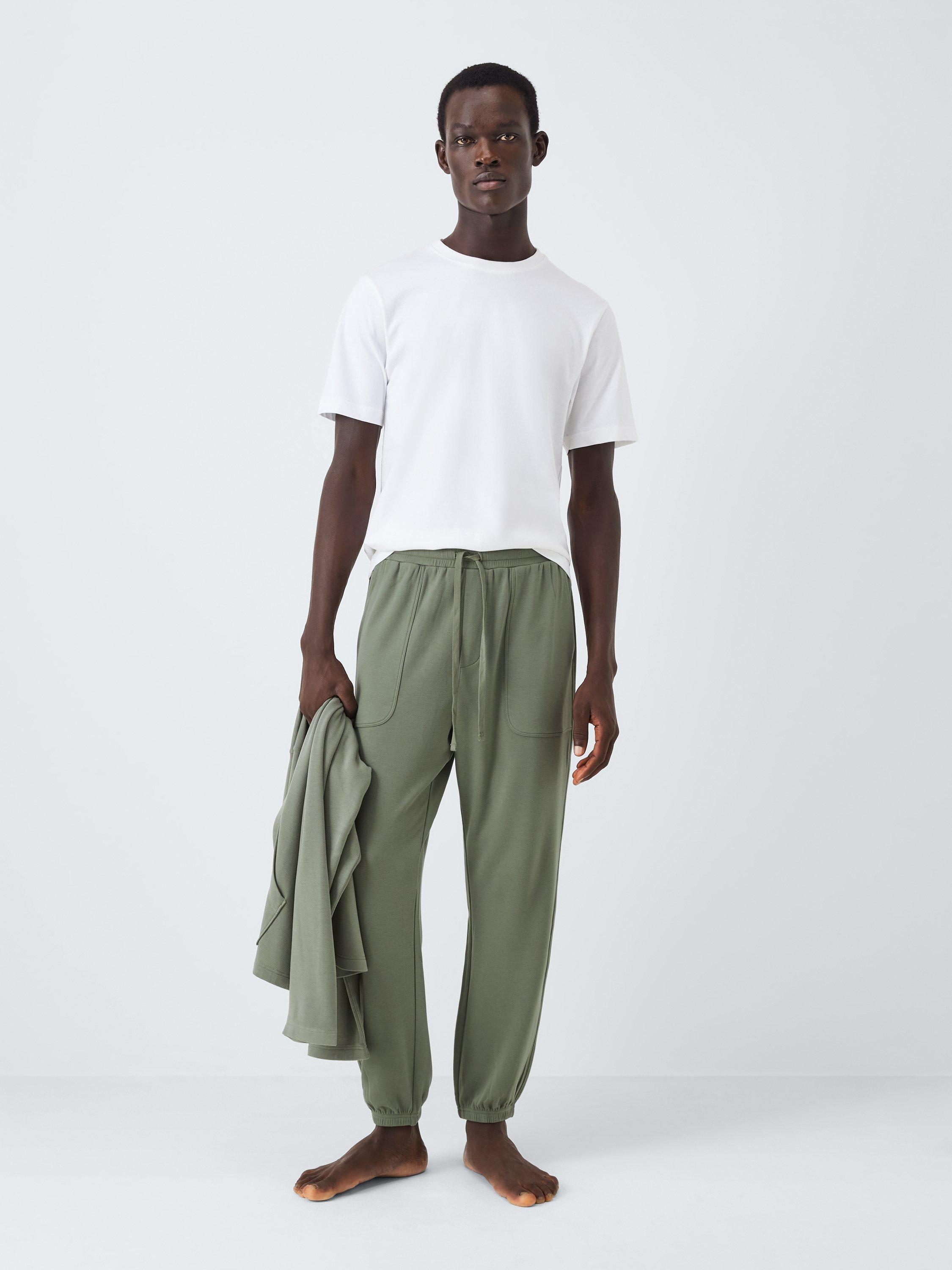 Product image 3 of 5, which shows John Lewis Cosy Lounge Pants, Green Mid, S
