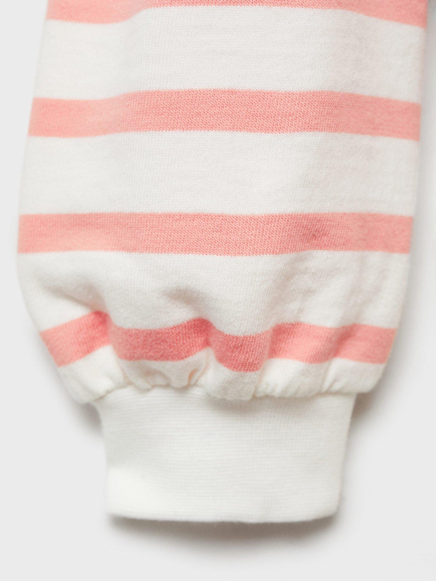 Product image 3 of 4, which shows Mango Kids' Sunny Stripe Cotton Jumper, Bright Red, 9-12 months