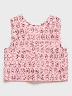 Mango Kids' Jaipur Cotton Sleeveless Vest Top, Pink - view 2, Pink