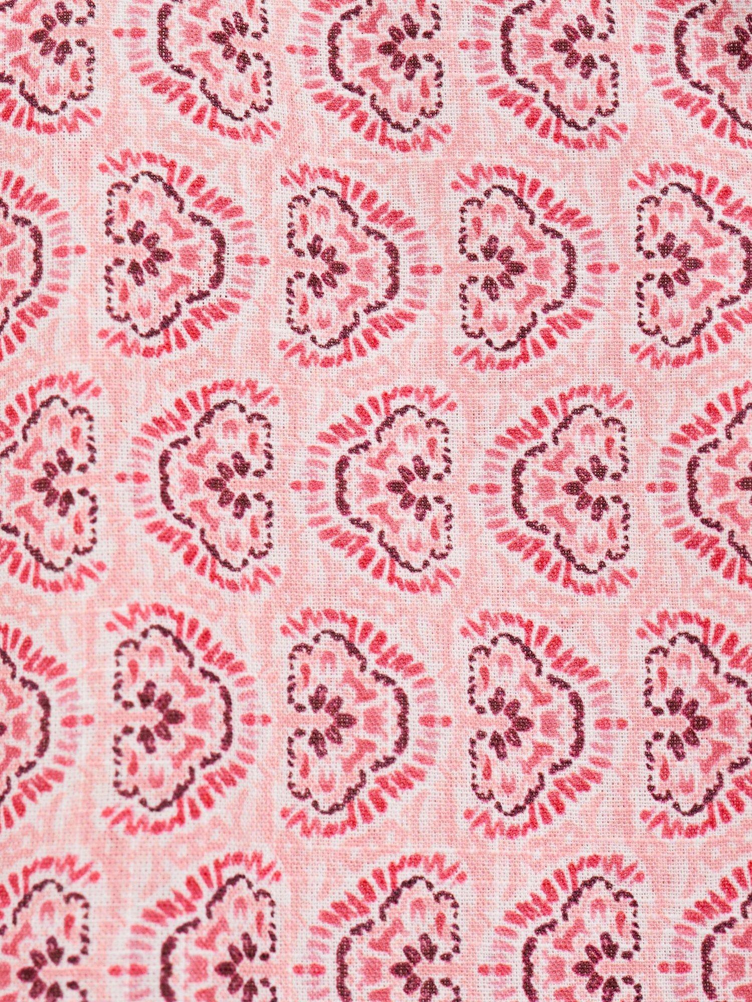 Product image 5 of 5, which shows Mango Kids' Jaipur Cotton Sleeveless Vest Top, Pink, 10 years