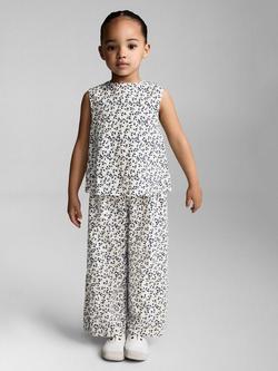 Mango Kids' Sleeveless Printed Blouse, White, White