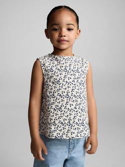Mango Kids' Sleeveless Printed Blouse, White - view 2, White