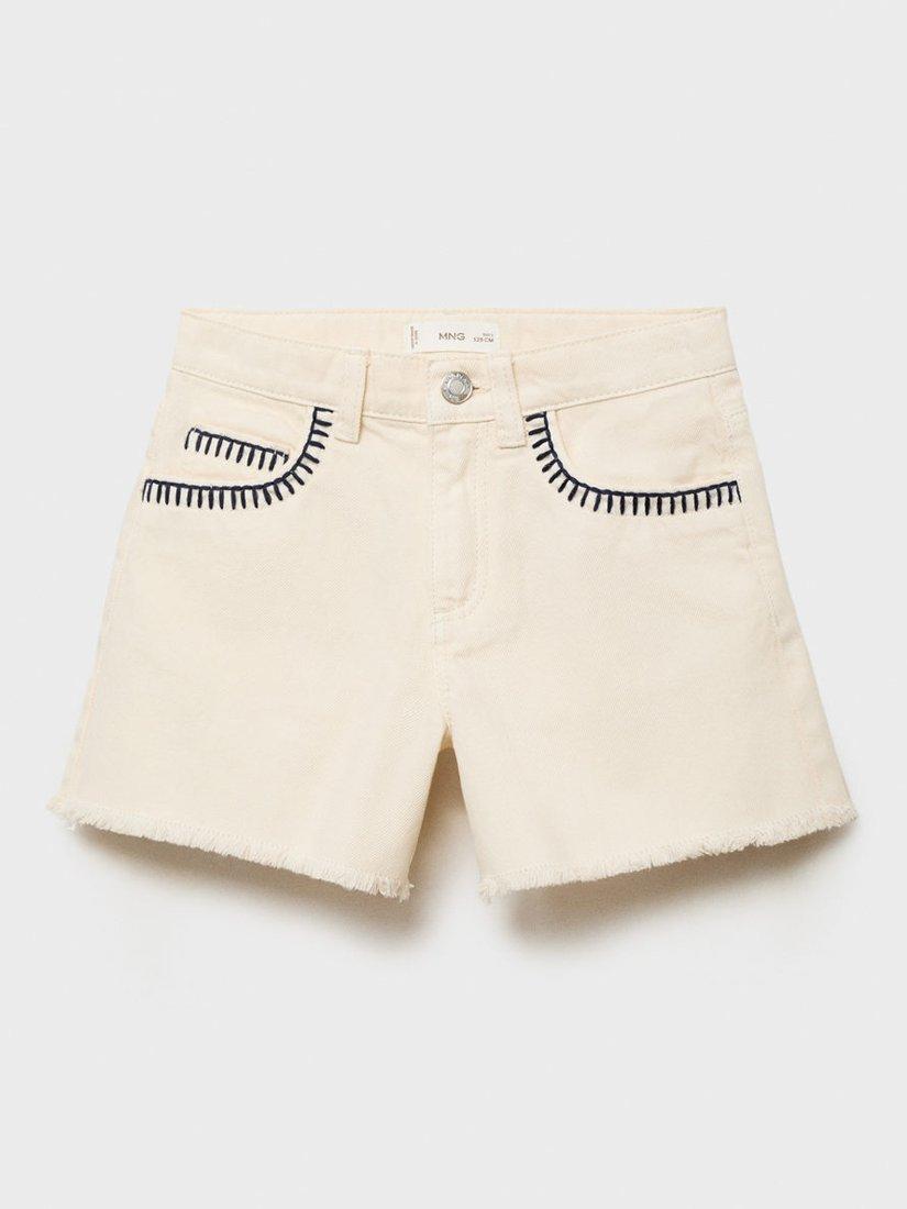 Product image 1 of 4, which shows Mango Kids' Betia Cotton Shorts, Light Beige, 10 years