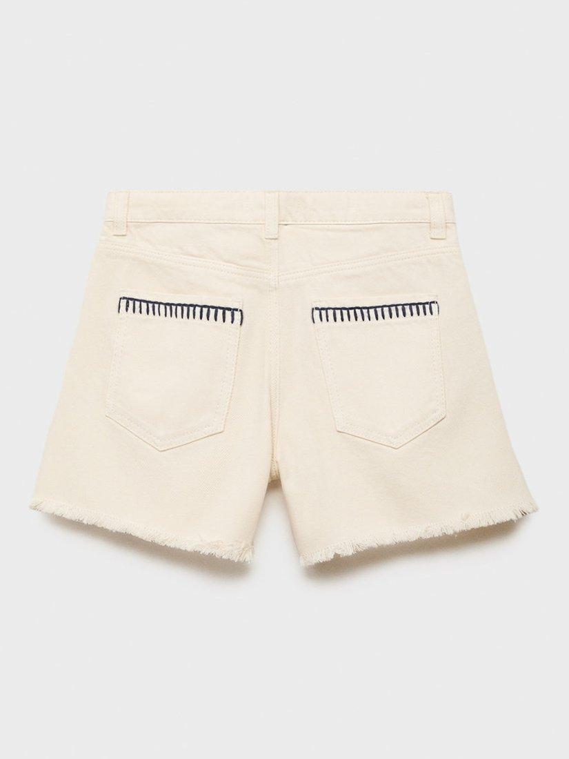 Product image 2 of 4, which shows Mango Kids' Betia Cotton Shorts, Light Beige, 10 years