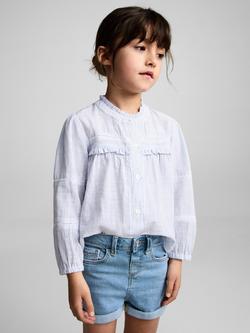 Mango Kids' Turned Up Hem Denim Shorts, Mid Blue, Mid Blue