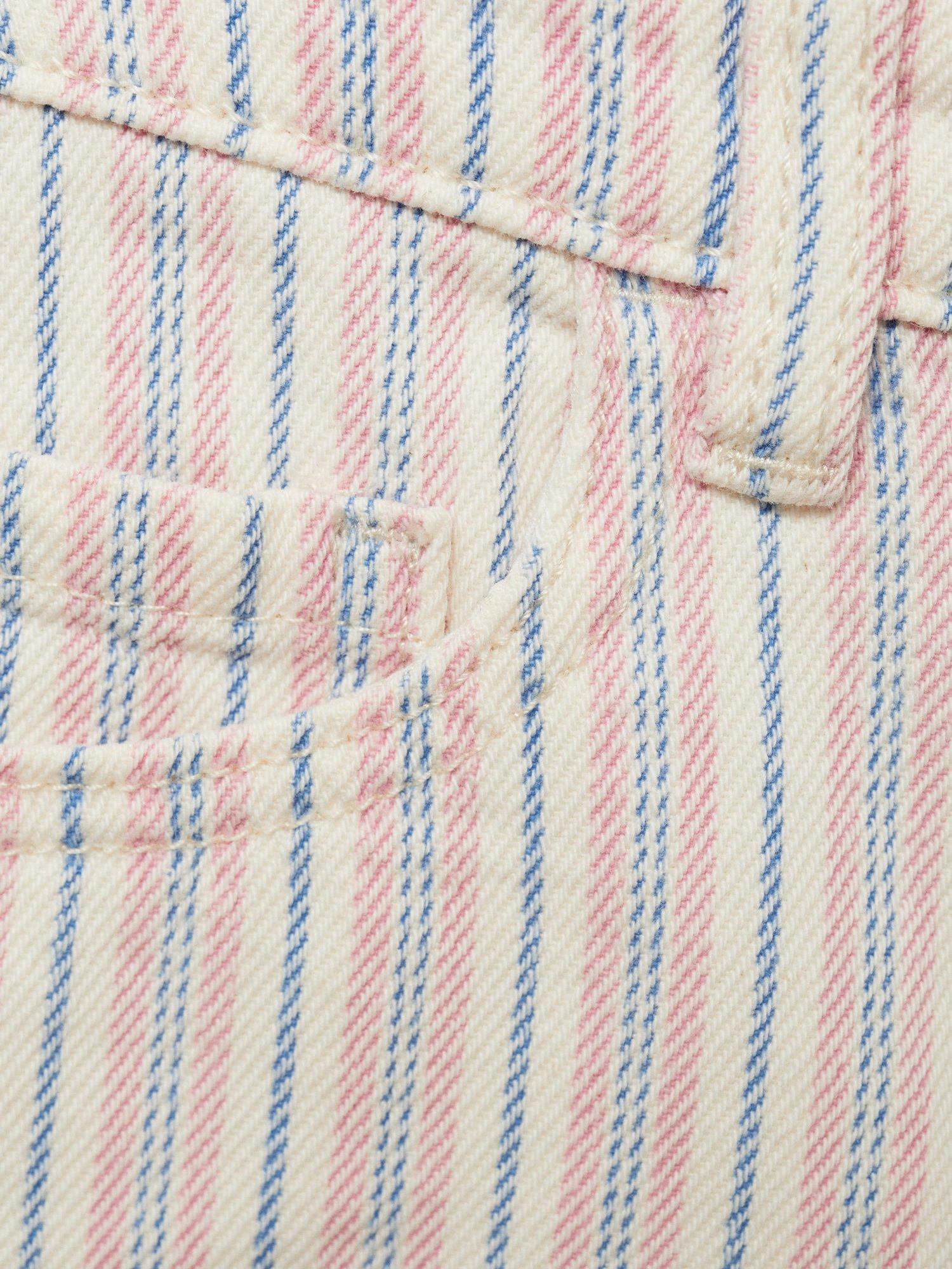Product image 5 of 6, which shows Mango Kids' Cotton Stripe Shorts, Light Beige, 10 years