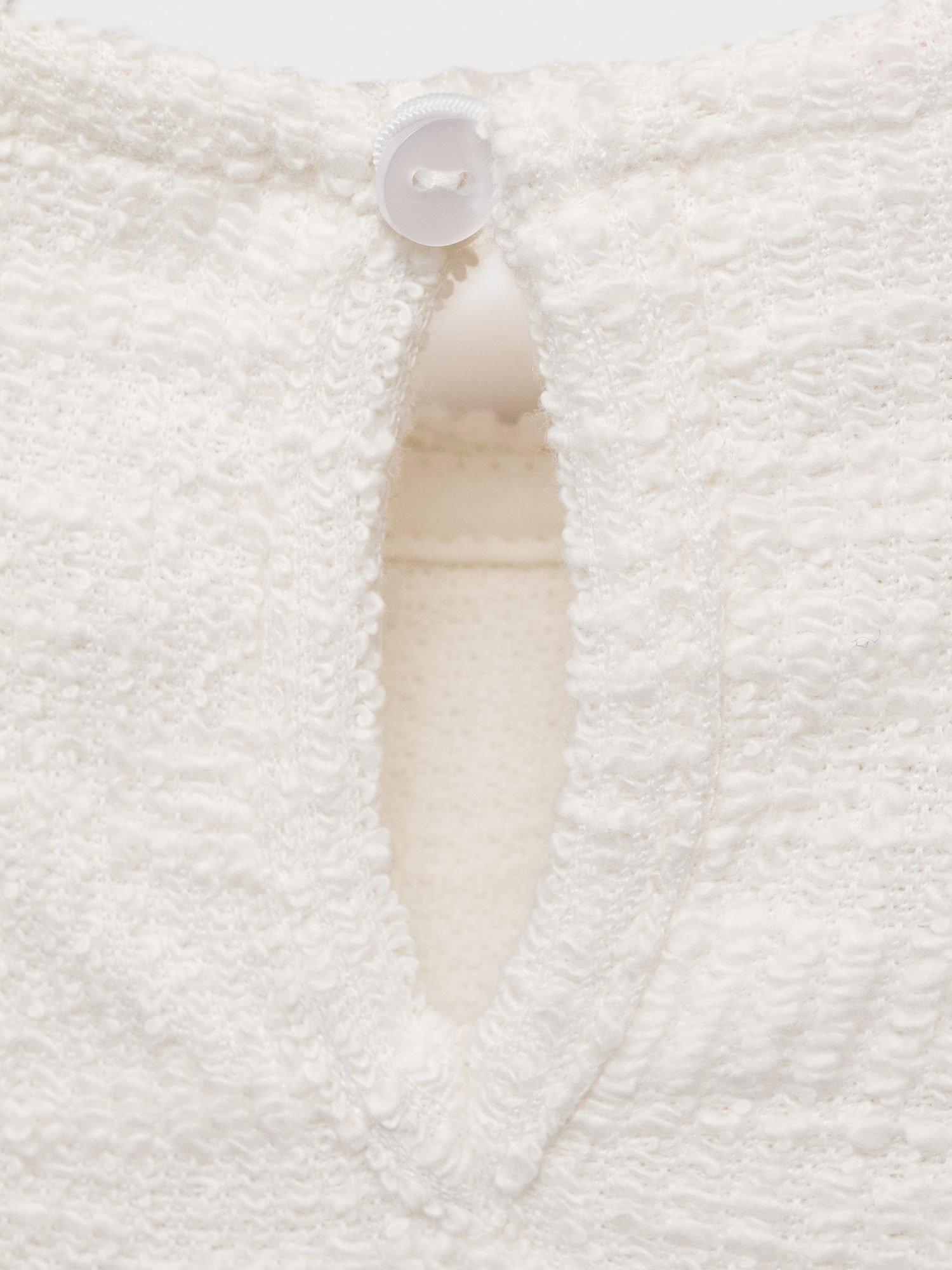 Product image 6 of 6, which shows Mango Kids' Tweed Sleeveless T-Shirt, Natural White, 12-18 months