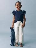 Mango Kids' Coco Trousers, Natural White