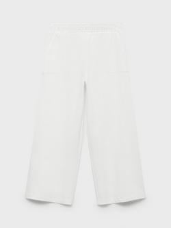 Mango Kids' Evita Cotton Trousers, Natural White