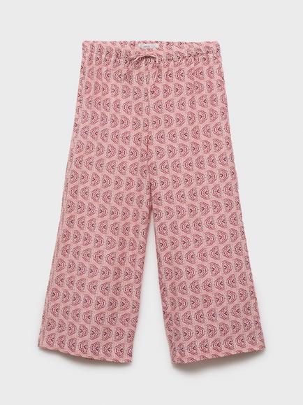 Mango Kids' Jaipur Patterned Cotton Trousers - view 2, Pink