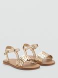 Mango Kids' Metallic Flower Sandals, Gold