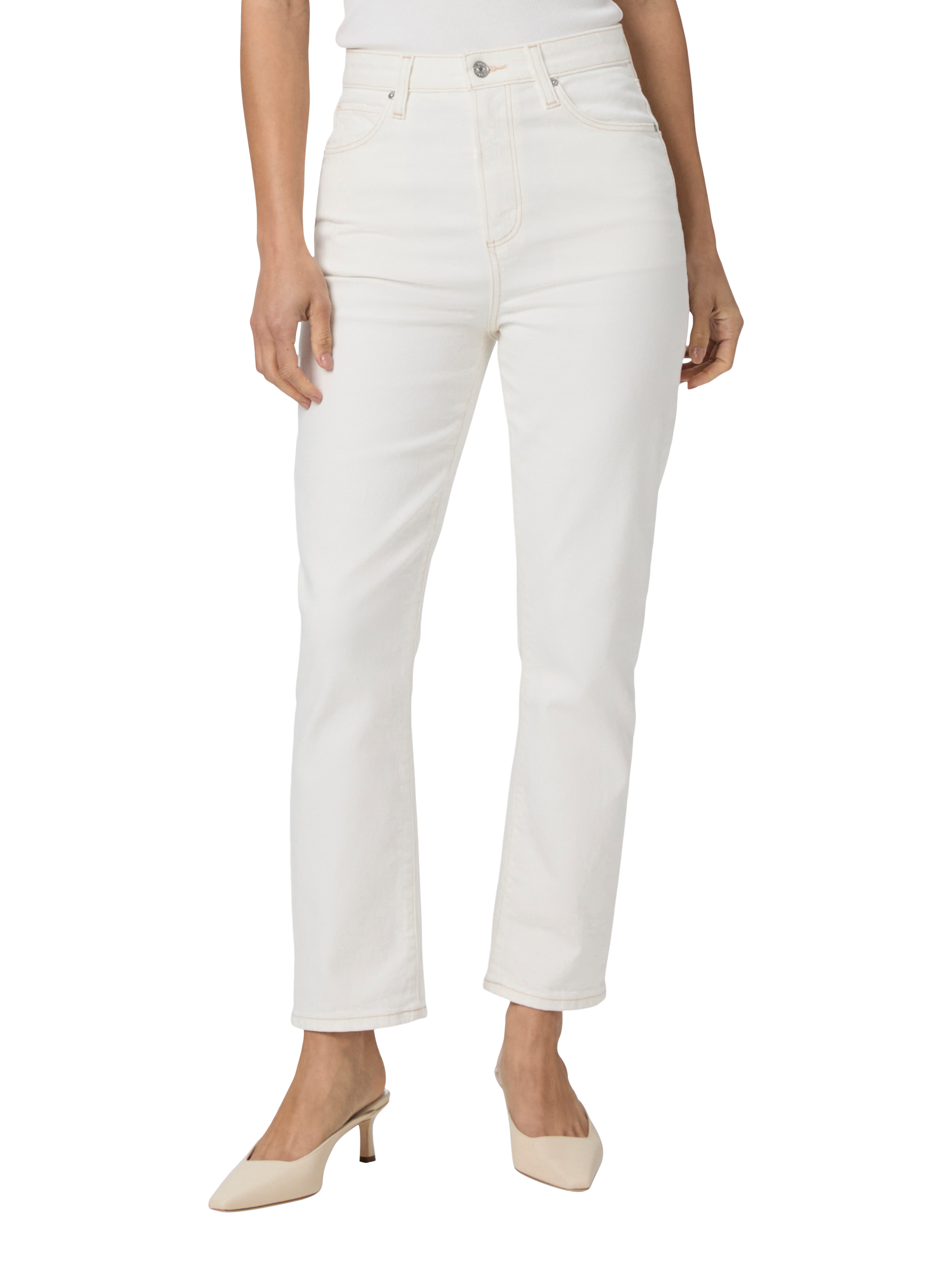 Product image 2 of 5, which shows PAIGE Billy High Rise Straight Leg Crop Jeans, White, 24