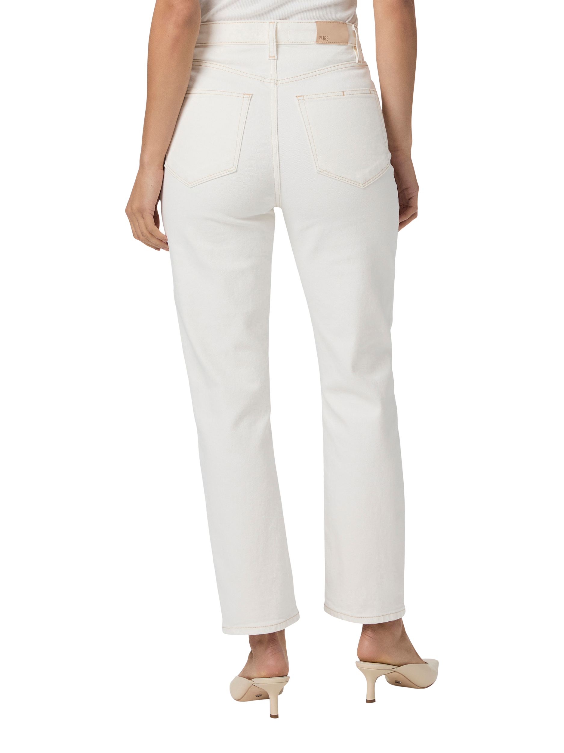 Product image 4 of 5, which shows PAIGE Billy High Rise Straight Leg Crop Jeans, White, 24