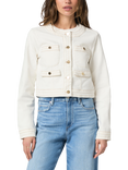 PAIGE Kiya Collarless Denim Jacket, White