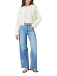 PAIGE Kiya Collarless Denim Jacket, White