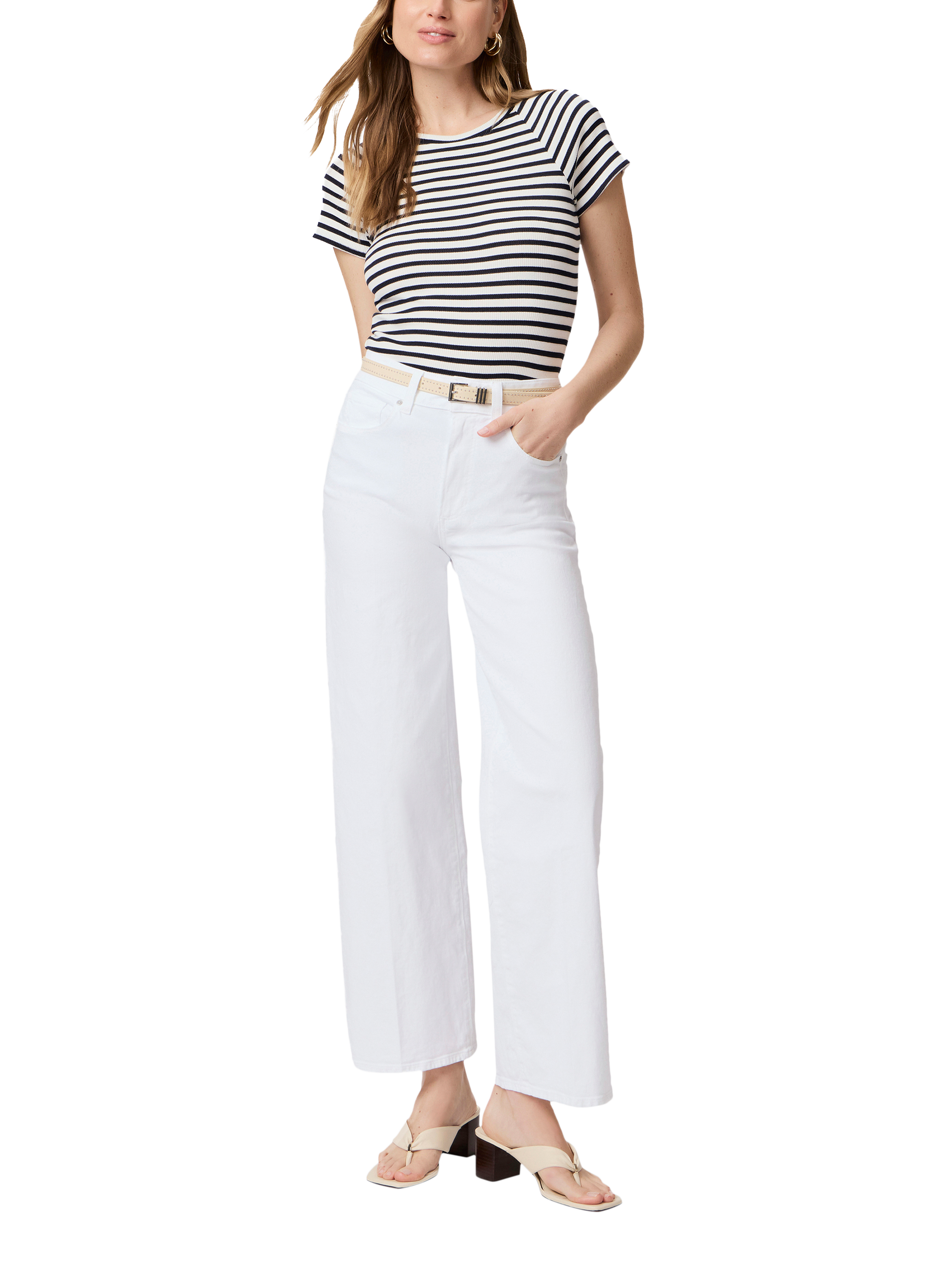 Product image 1 of 4, which shows PAIGE Sasha High Waist Jeans, White, 24