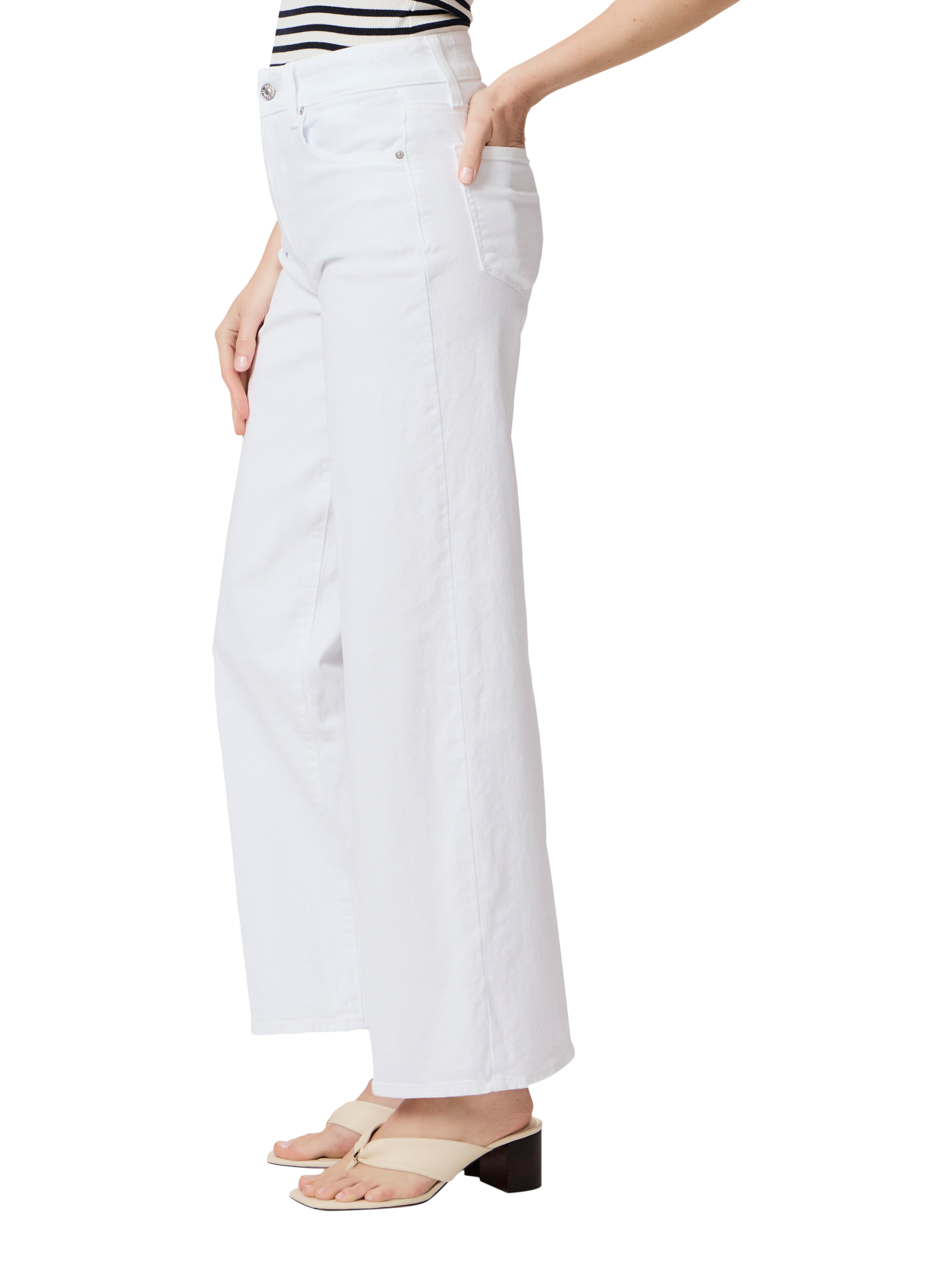 Product image 3 of 4, which shows PAIGE Sasha High Waist Jeans, White, 24