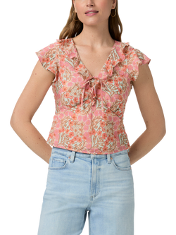 PAIGE Farrow Floral Ruffle Top, Multi, Multi