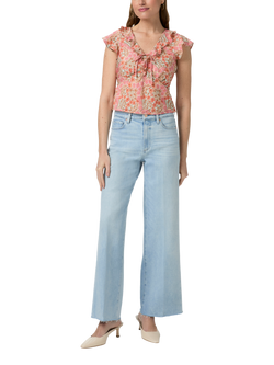 PAIGE Farrow Floral Ruffle Top, Multi - view 2, Multi