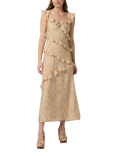 PAIGE Calabasas Sleeveless Ruffle Floral Print Midi Dress, Multi