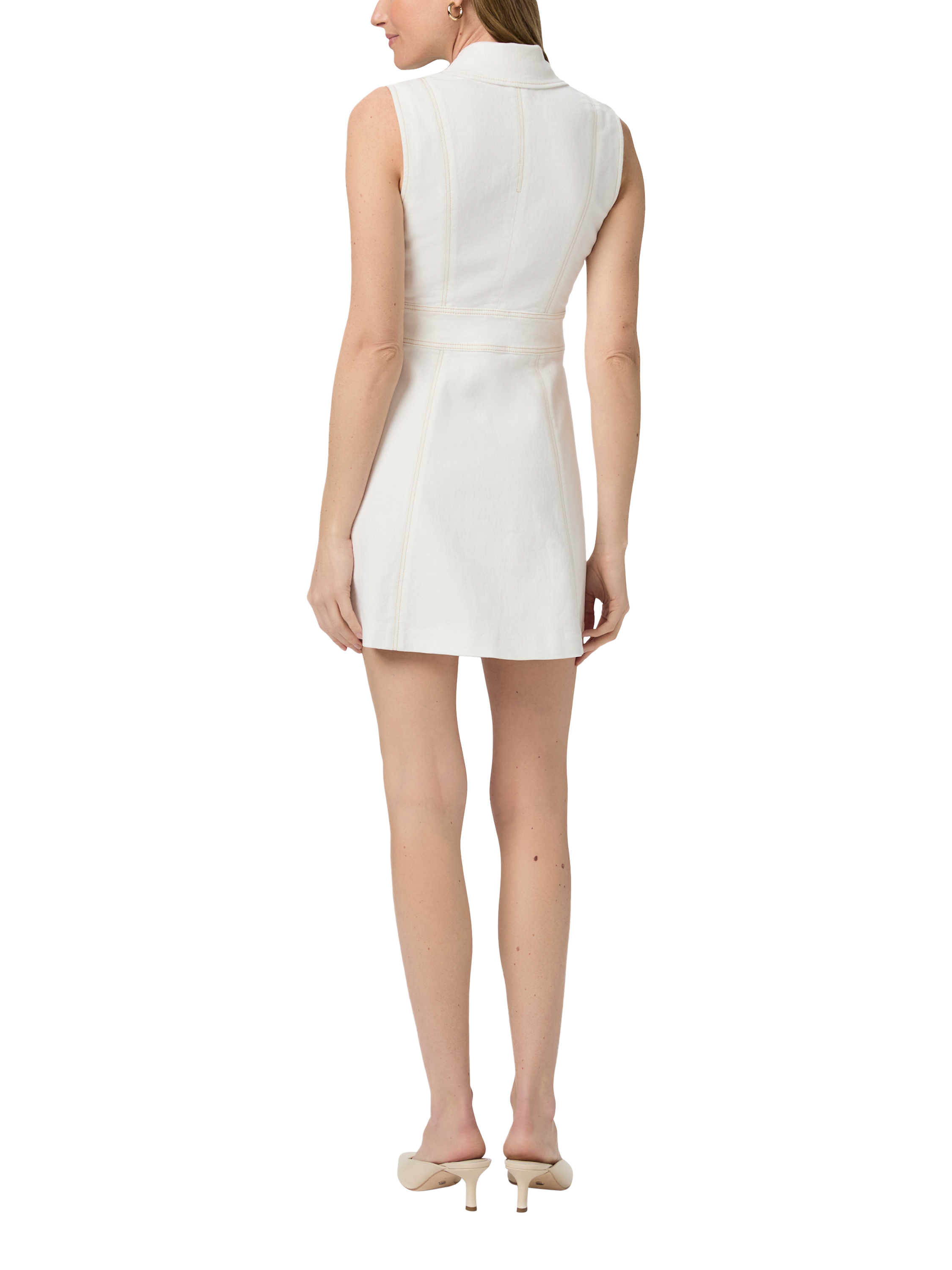Product image 3 of 3, which shows PAIGE Vida Denim Mini Dress, White, 10