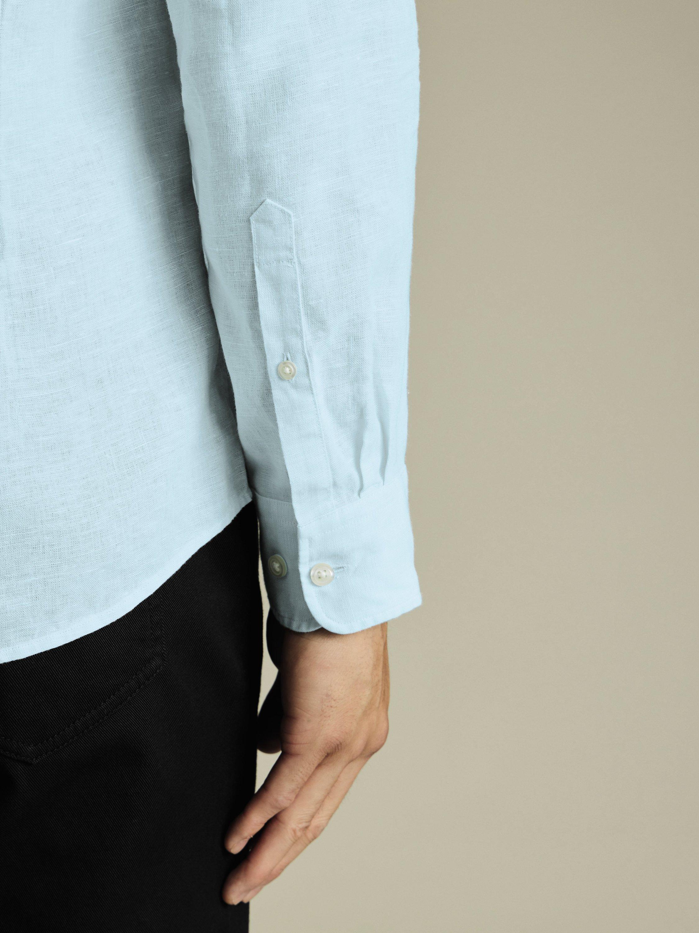 Product image 3 of 6, which shows Charles Tyrwhitt Linen Slim Fit Shirt, Aqua Green, S