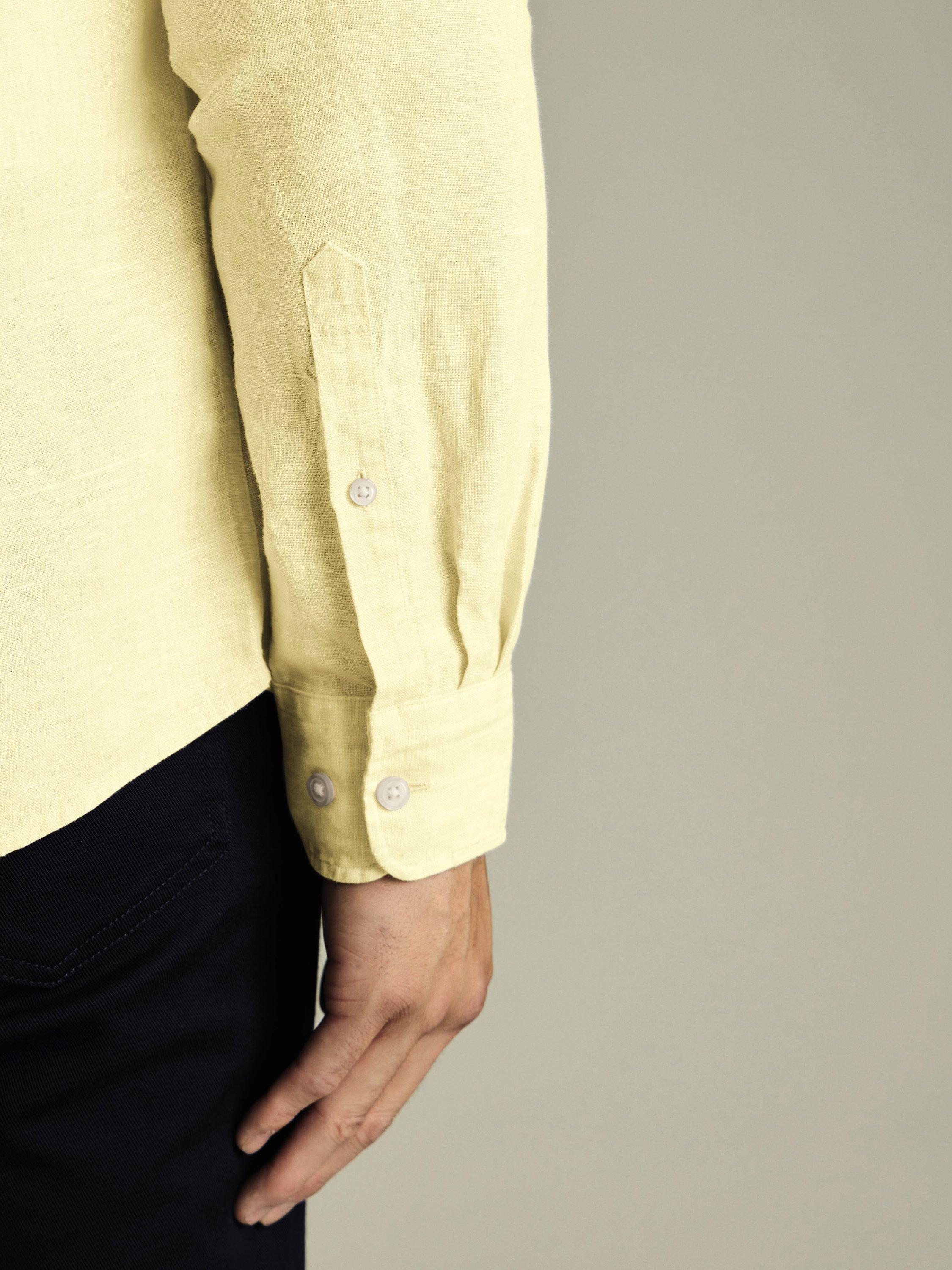 Product image 3 of 11, which shows Charles Tyrwhitt Linen Slim Fit Shirt, Lemon, S