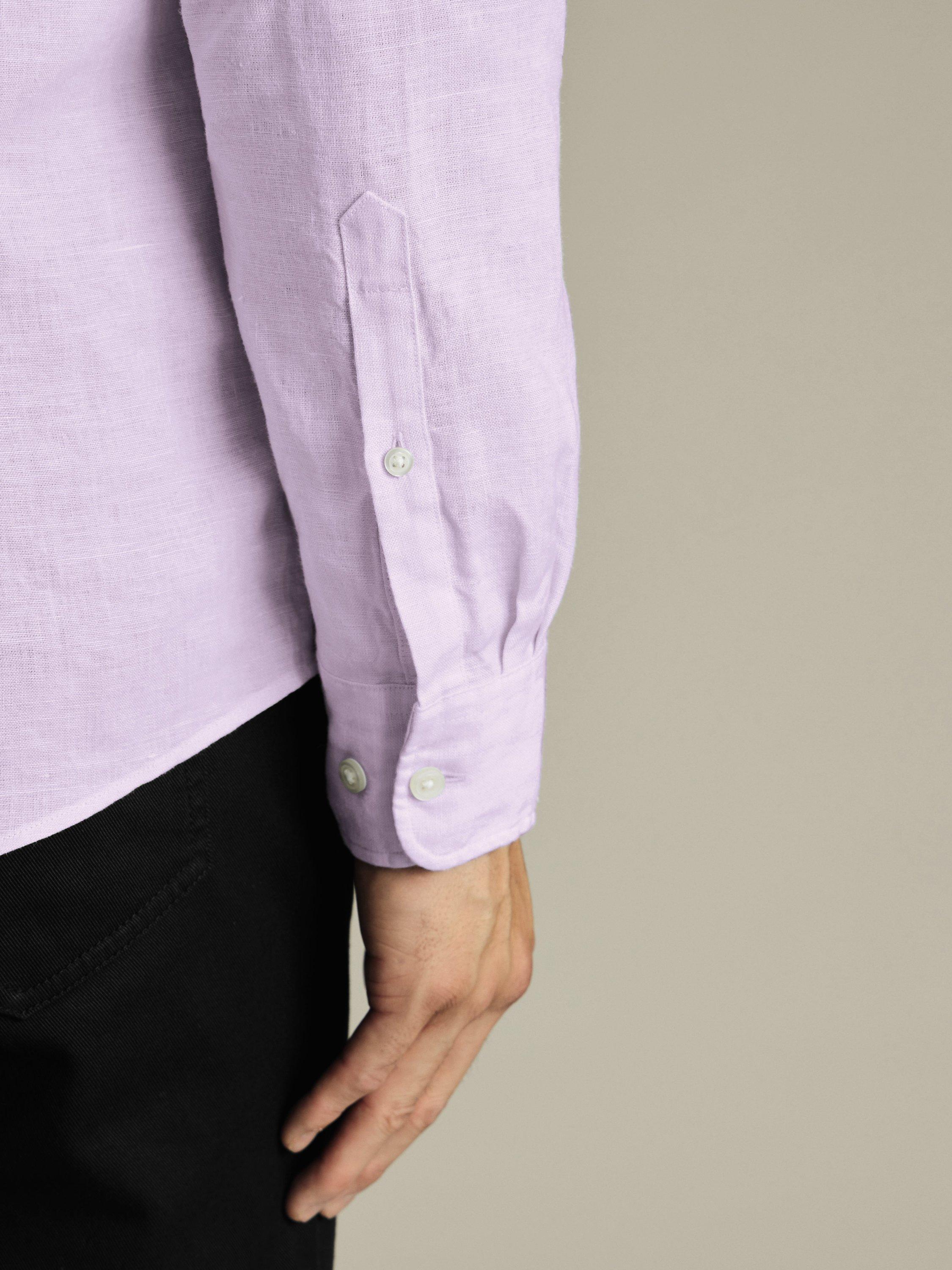 Product image 3 of 6, which shows Charles Tyrwhitt Linen Slim Fit Shirt, Lilac Purple, S