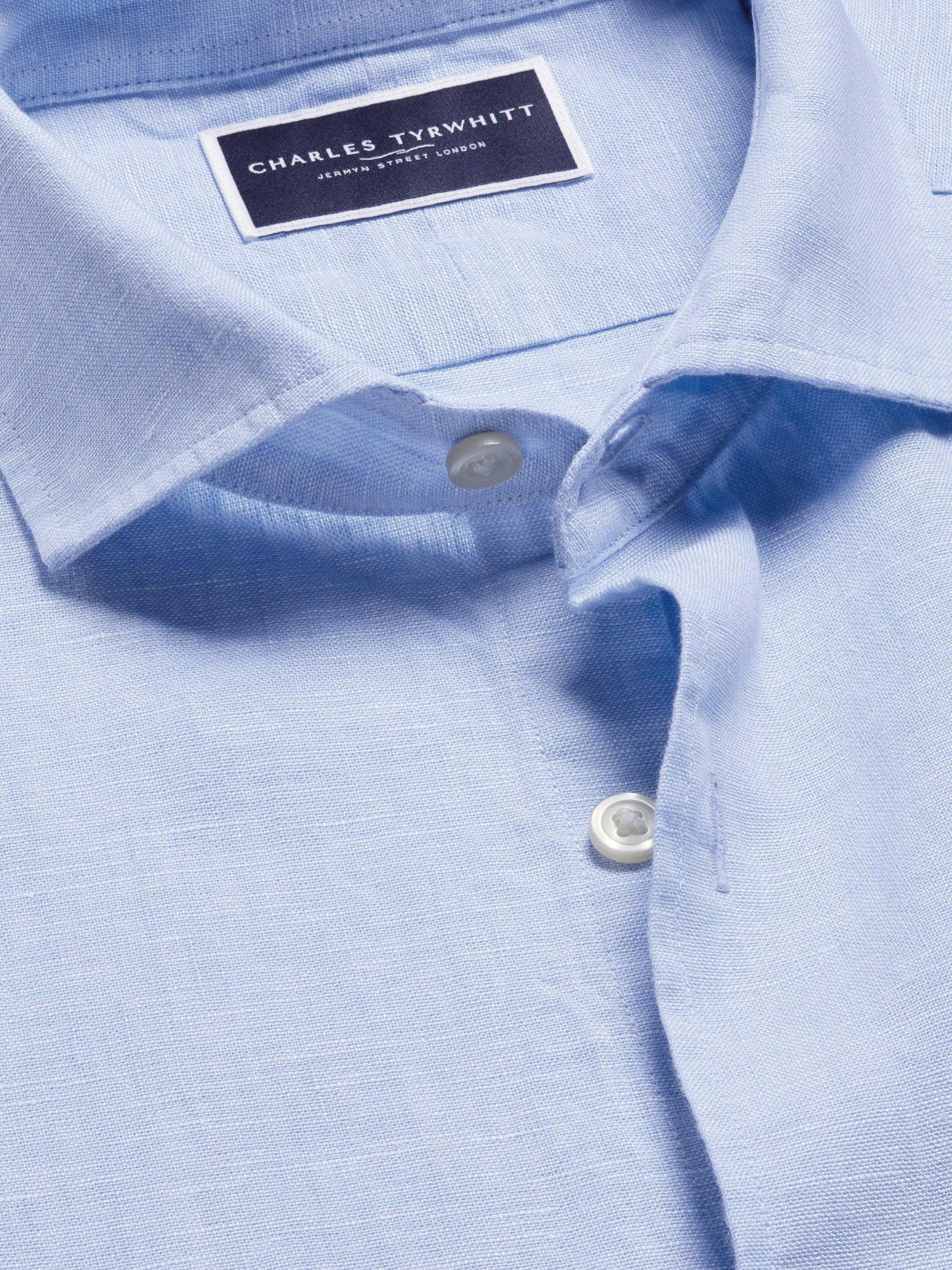 Product image 4 of 6, which shows Charles Tyrwhitt Linen Slim Fit Shirt, Sky Blue, S