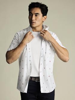 Charles Tyrwhitt Cotton Ice Cream Print Slim Fit Button-Down Collar Shirt, White, White