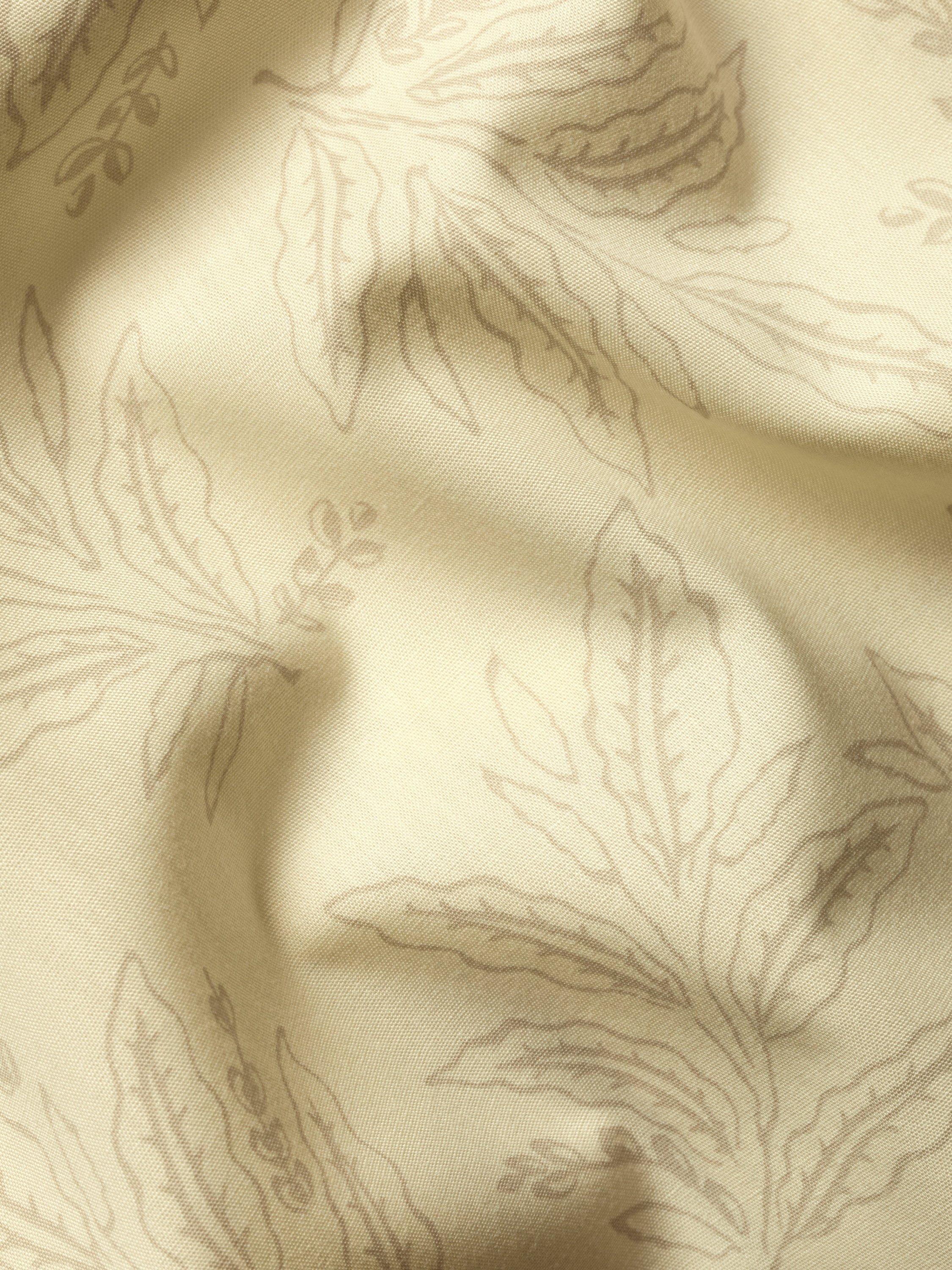 Product image 5 of 5, which shows Charles Tyrwhitt Cotton Floral Leaf Slim Fit Button-Down Collar Short Sleeve Shirt, Cream, S