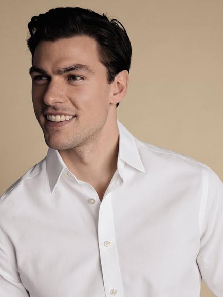 Charles Tyrwhitt Cotton Classic Fit Poplin Weave Shirt, White - view 2, White