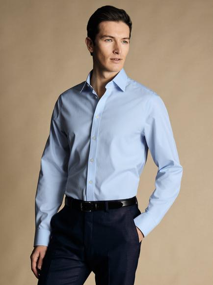 Charles Tyrwhitt Cotton Super Slim Fit Poplin Weave Shirt, Sky Blue