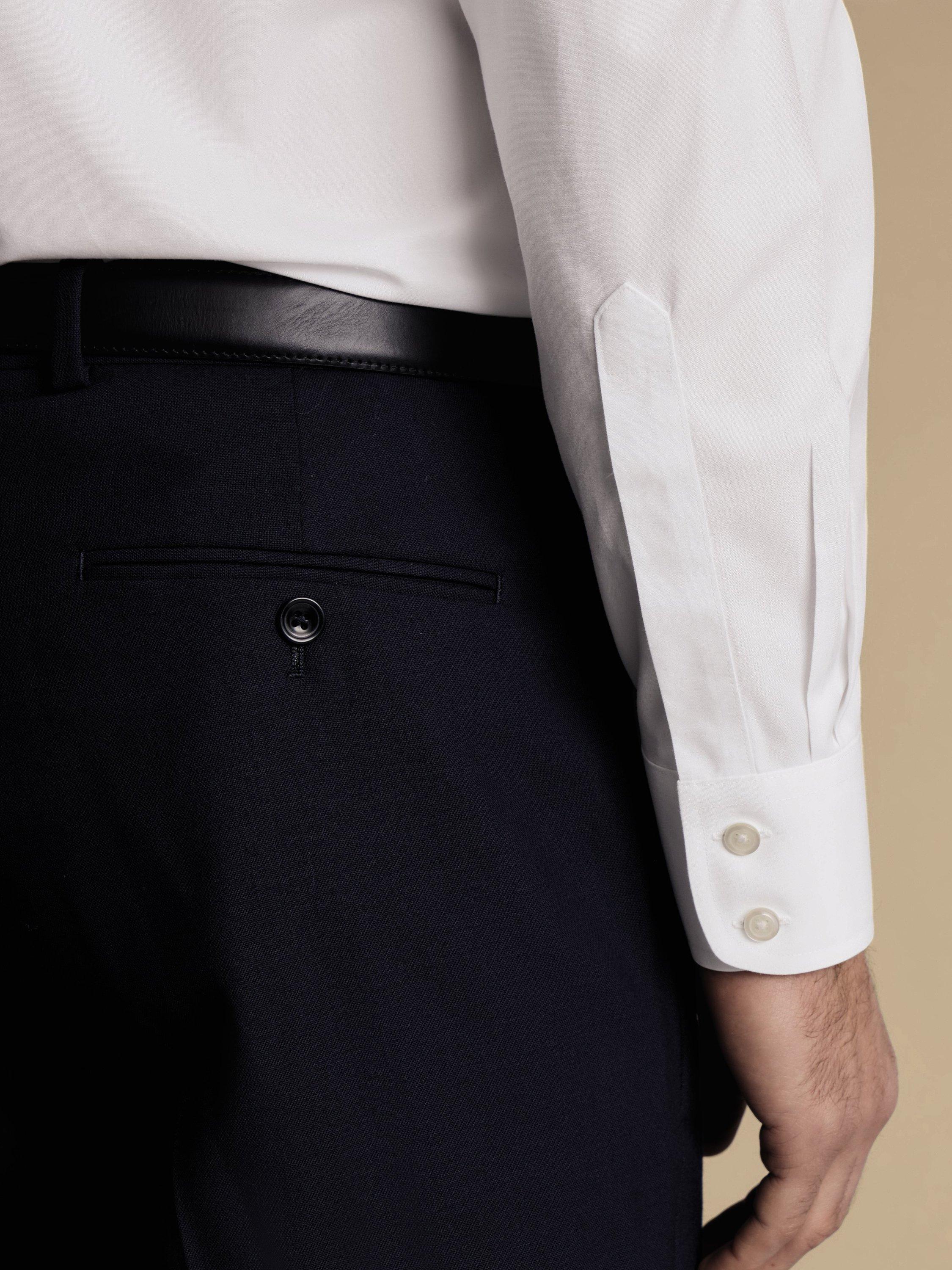 Product image 3 of 6, which shows Charles Tyrwhitt Cotton Super Slim Fit Poplin Weave Shirt, White, 14.5/33