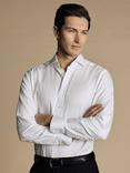 Charles Tyrwhitt Non-Iron Cotton Regular Fit Herringbone Shirt, Sky Blue, White