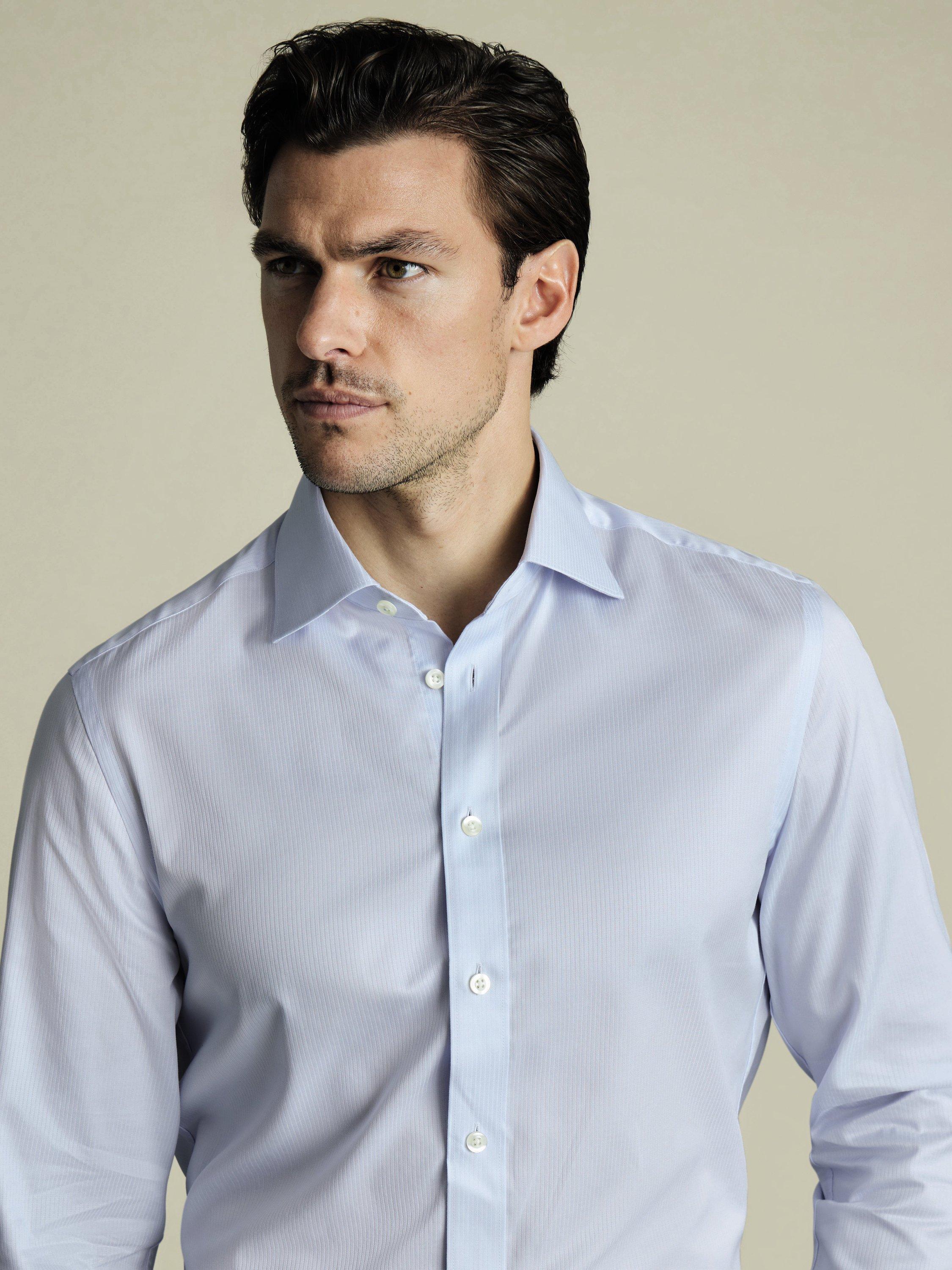 Product image 2 of 6, which shows Charles Tyrwhitt Egyptian Cotton Shirt, Ice Blue, 14.5/33