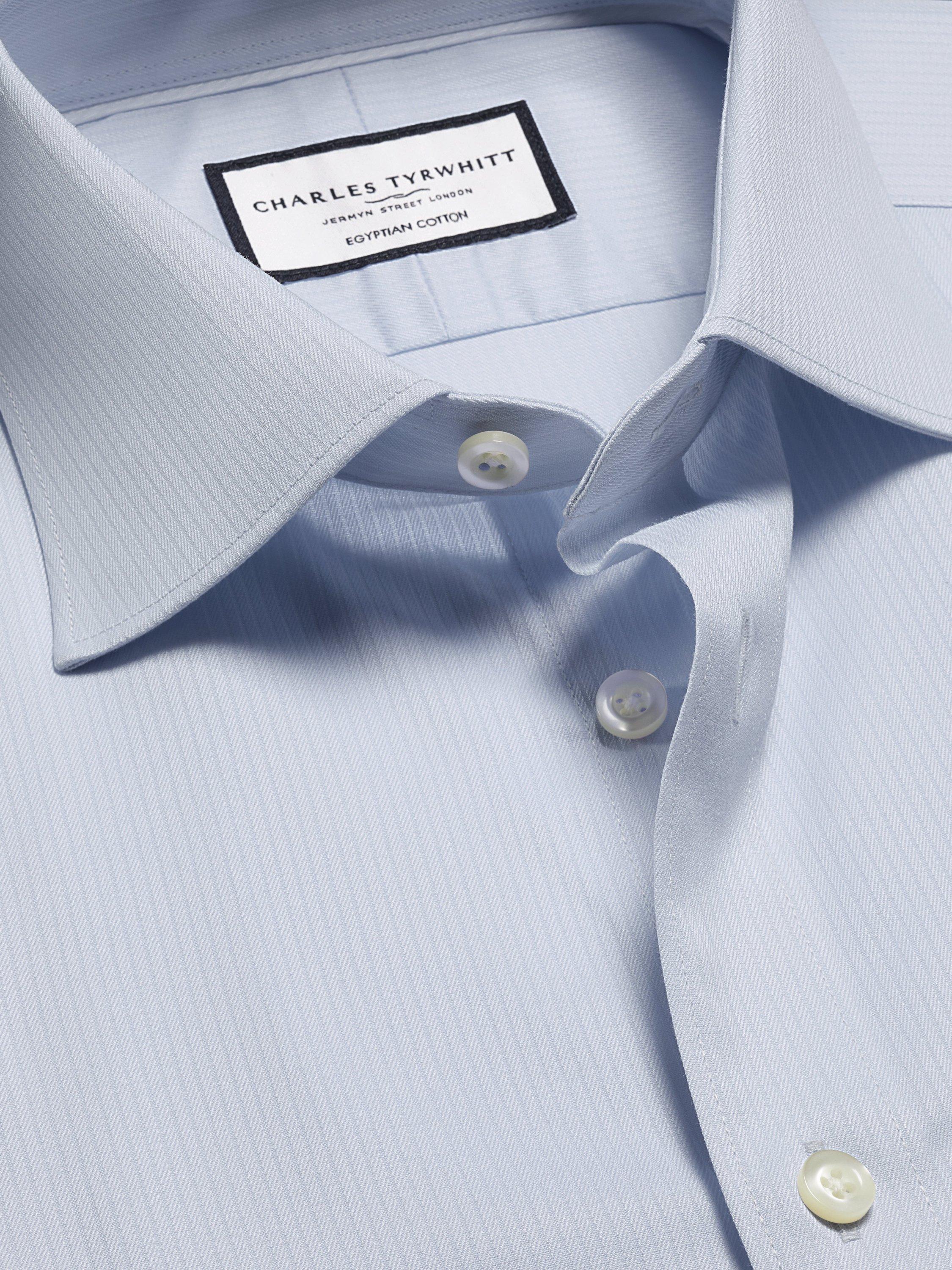 Product image 4 of 6, which shows Charles Tyrwhitt Egyptian Cotton Shirt, Ice Blue, 14.5/33