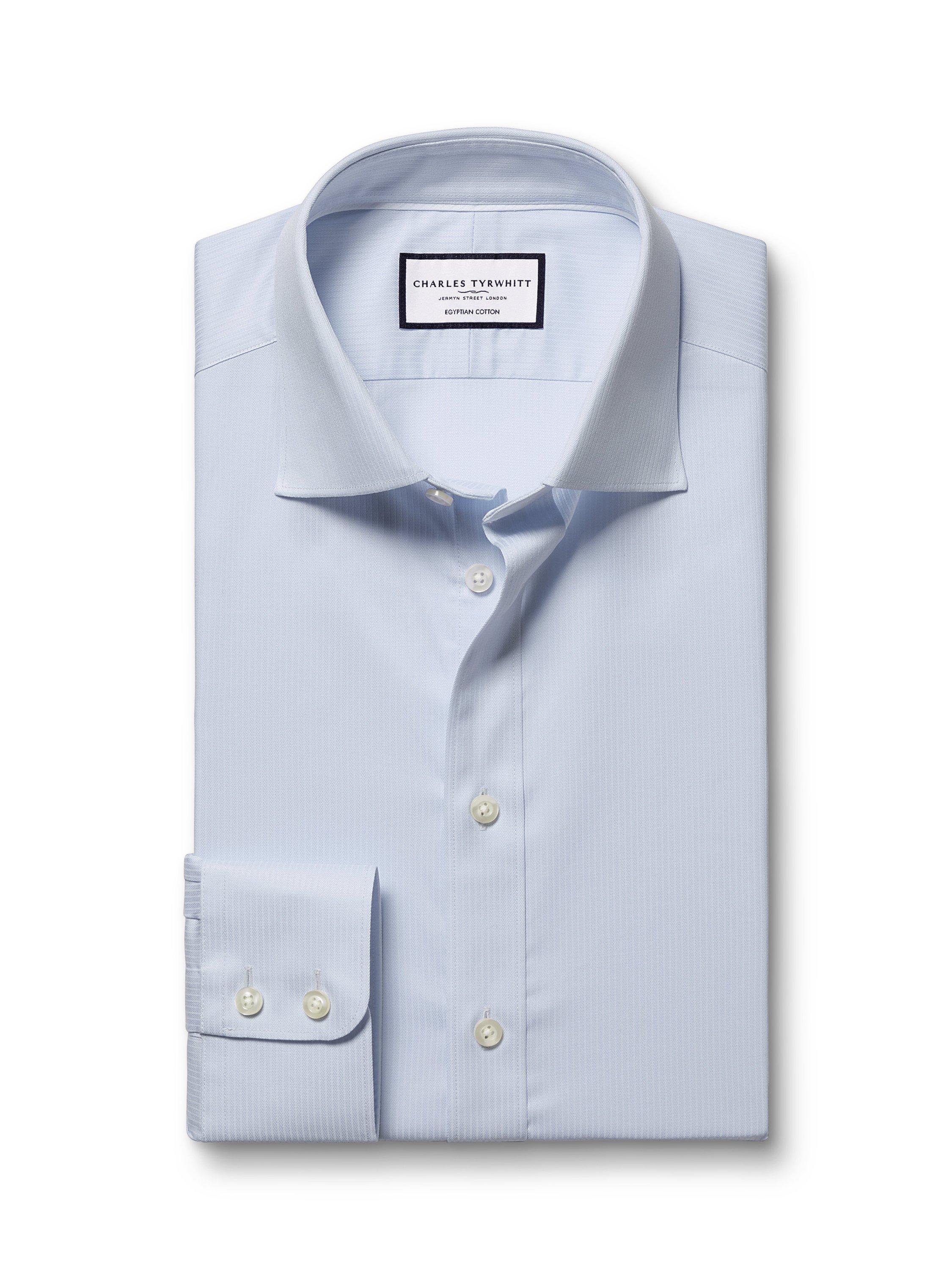 Product image 5 of 6, which shows Charles Tyrwhitt Egyptian Cotton Shirt, Ice Blue, 14.5/33
