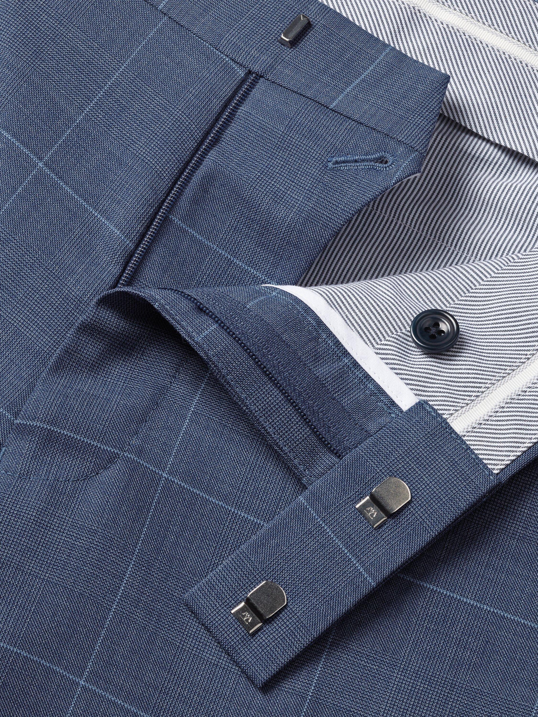 Product image 4 of 4, which shows Charles Tyrwhitt Check Wool Suit Trousers, Steel Blue, 30R