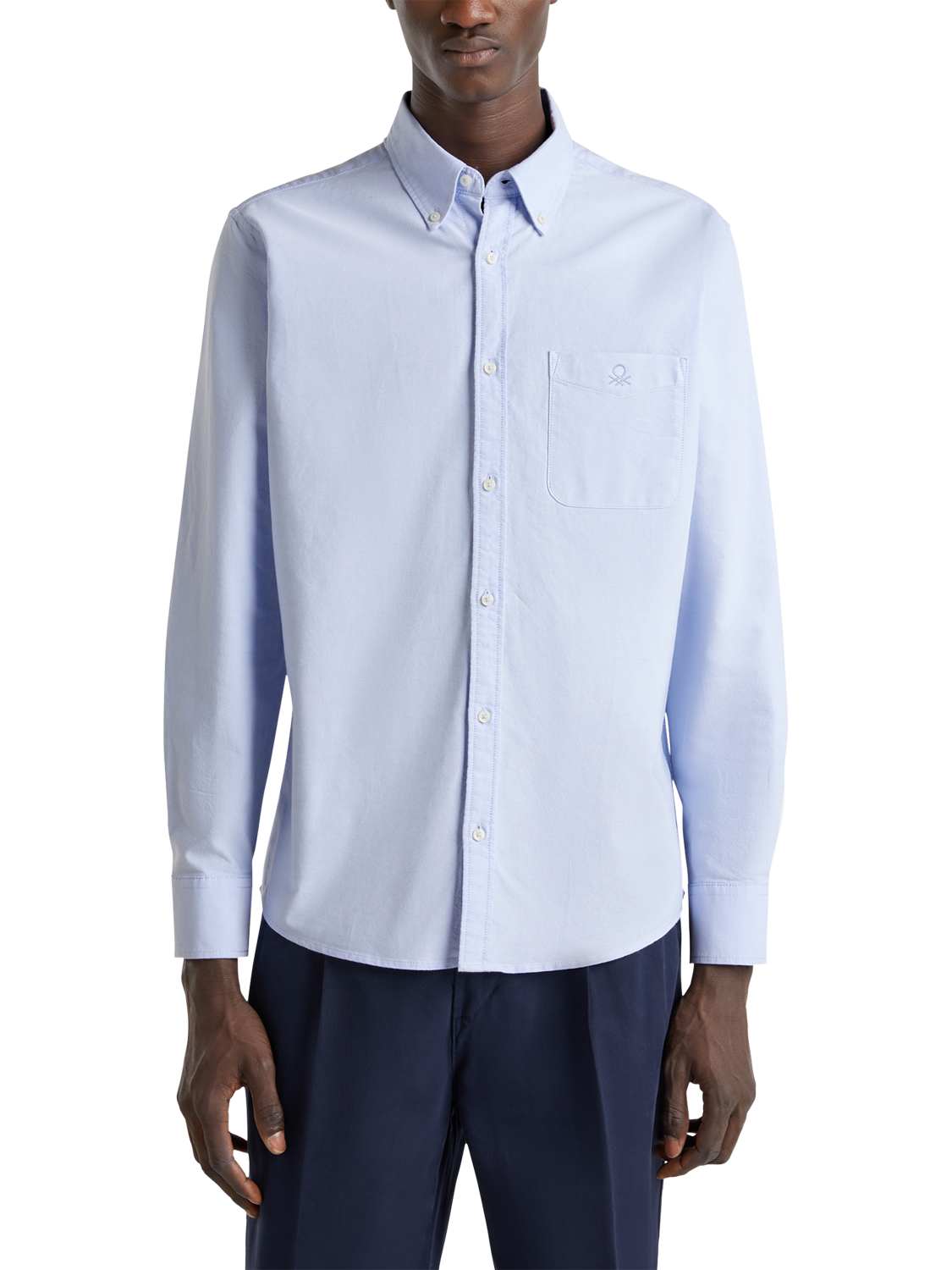 Benetton Cotton Regular Fit Shirt, Sky Blue