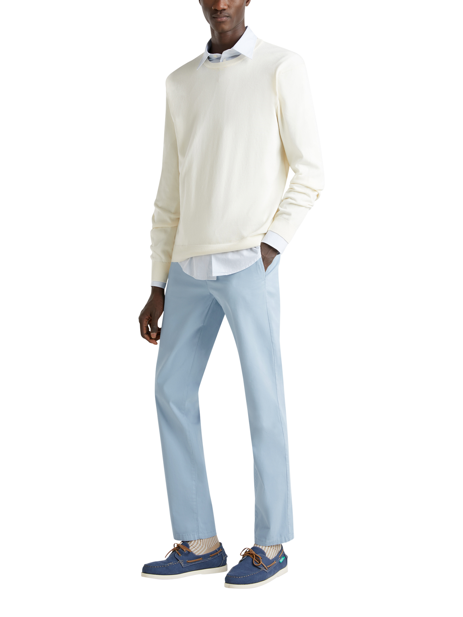 Product image 3 of 5, which shows Benetton Slim Fit Chinos, Sugar Paper, 30R