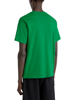 Benetton Cotton Regular Fit Short Sleeve Logo T-Shirt - view 2, Intense Green