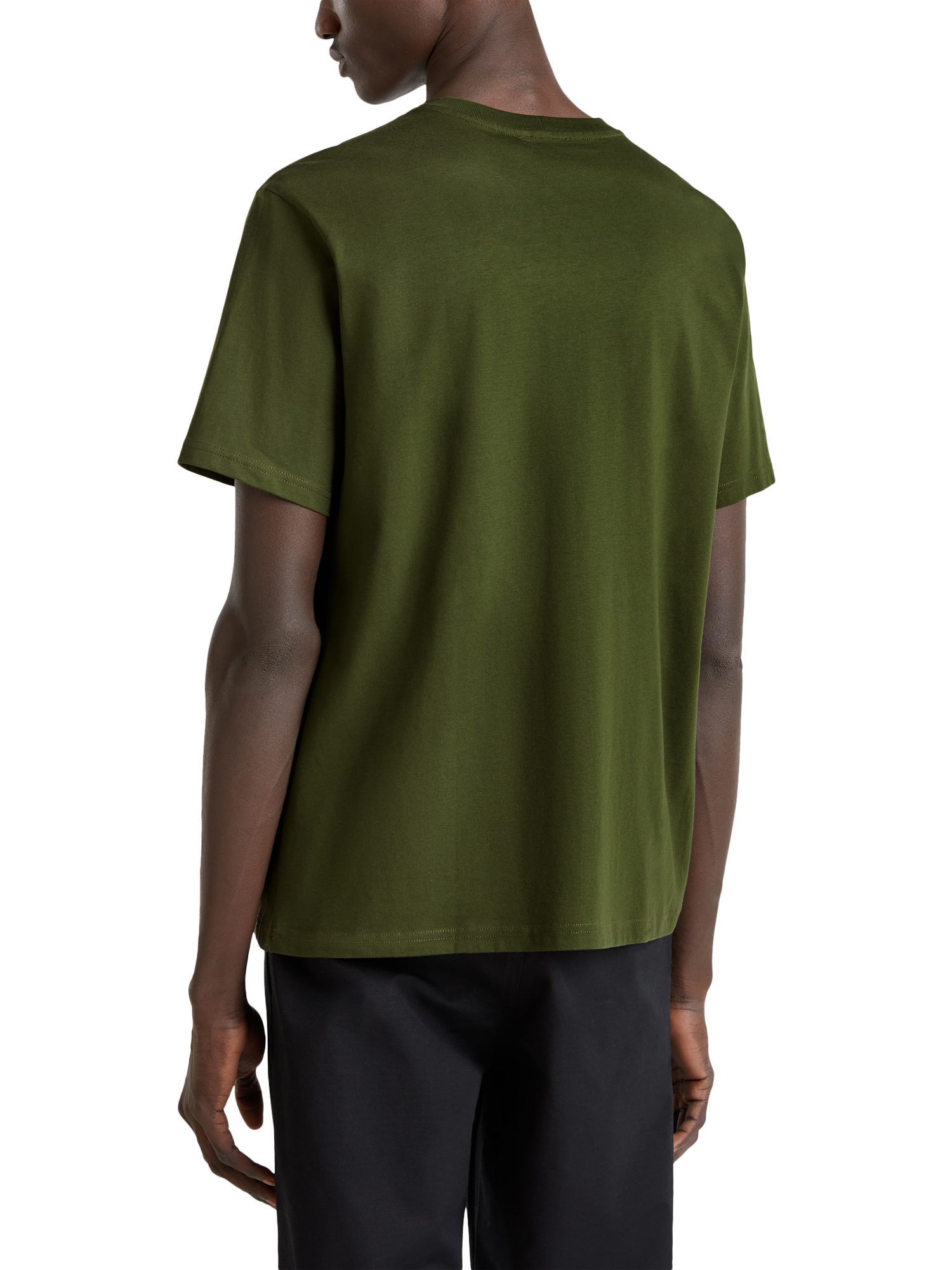 Product image 2 of 4, which shows Benetton Cotton Regular Fit Short Sleeve T-Shirt, Dark Military Green, S