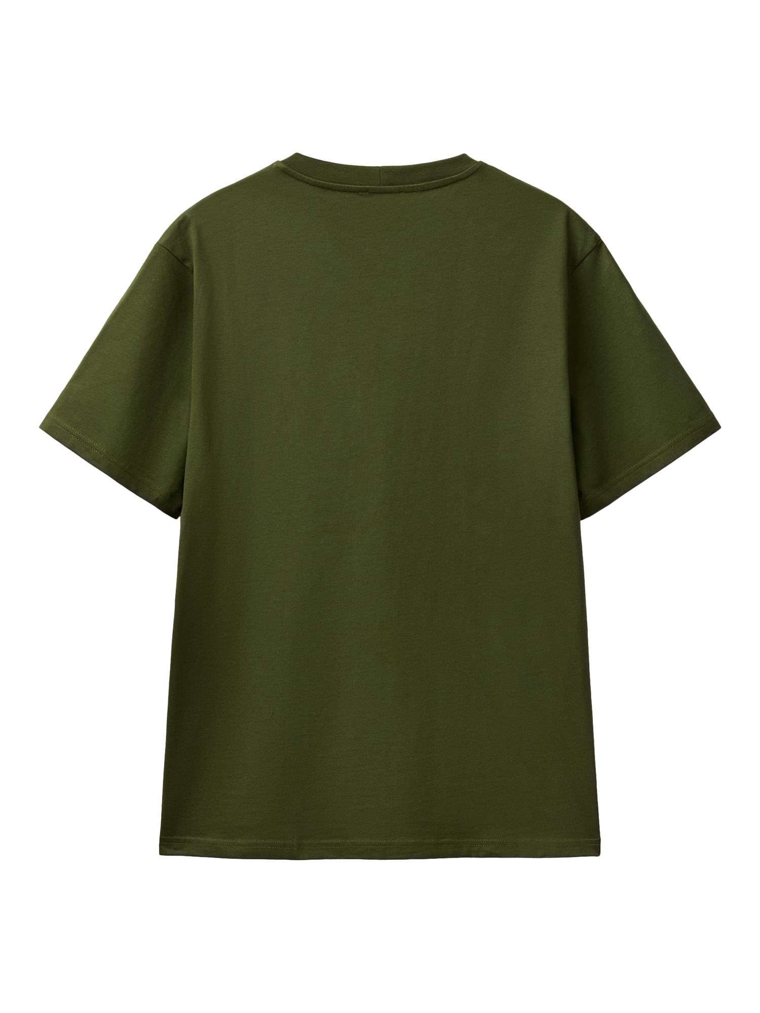 Product image 4 of 4, which shows Benetton Cotton Regular Fit Short Sleeve T-Shirt, Dark Military Green, S