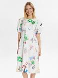 Numph Silja Countryside Print Midi Dress, White/Multi