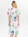 Numph Silja Countryside Print Midi Dress, White/Multi